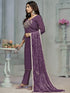Purple Rayon Cotton Pant Suit Acy8252 Closure View